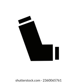 Inhalator icon for web design isolated on white background. Medical allergy asthma inhaler spray.