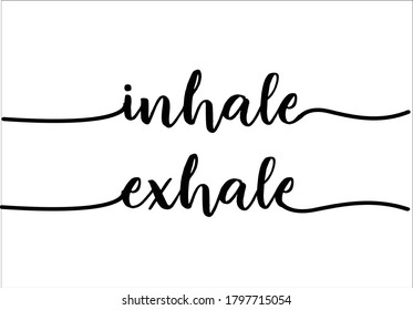 Inhale Exhale Hand Writting Design Yoga Positive Optimist Motivational Workout Mug Phone Case Sticker Wall Art