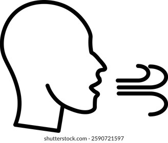 Inhale Vector Line Icon Design