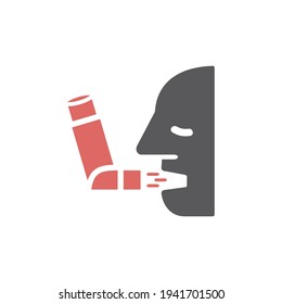 Inhaler for asthma. Vector sign for web graphic.