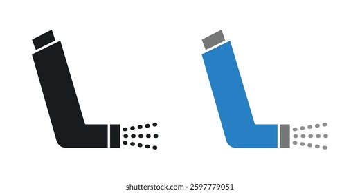 Inhaler colored icon set. Stock Vector