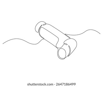 Línea continua del inhalador. Dibujo continuo de una línea del inhalador. Concepto de equipo médico. Dibujo de una sola línea