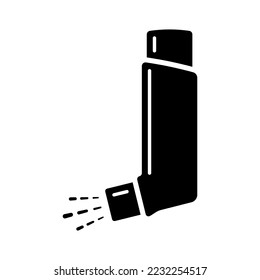 Inhaler icon. Black silhouette. Side view. Vector simple flat graphic illustration. Isolated object on a white background. Isolate.