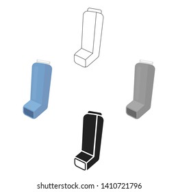 Inhaler icon cartoon,black. Single medicine icon from the big medical, healthcare cartoon,black.