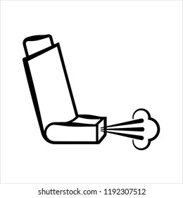 Inhaler Icon, Inhalator Icon, Breathing Inhaler Vector Art Illustration