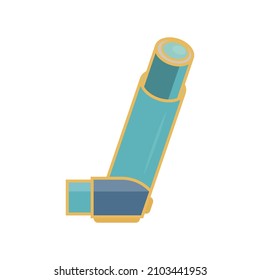 Inhaler icon isolated on white background. Breather for cough relief, inhalation, allergic patient. Medical allergy asthma inhaler spray. Vector Illustration.