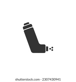 Inhaler icon isolated on white background. Breather for cough relief, inhalation, allergic patient. Medical allergy asthma inhaler spray. Vector sign