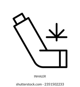 inhaler icon. Line Art Style Design Isolated On White Background