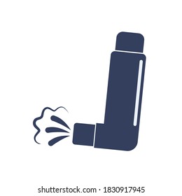 Inhaler icon. Medicine for asthma, cough. Inhalation concept. Vector illustration.