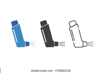 Inhaler icon.  Inhaler respiratory vector illustration.