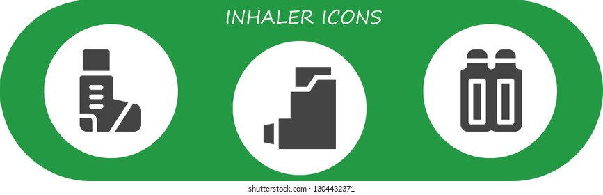 inhaler icon set. 3 filled inhaler icons.  Simple modern icons about  - Inhaler, Inhalator, Suppositories