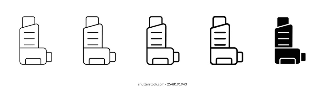 Inhalator-Symbol Einfache dünne Linie Logo-Set
