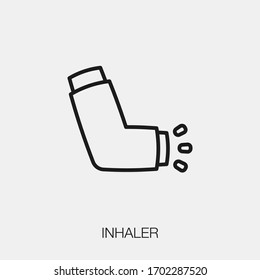 inhaler icon vector. Linear style sign for mobile concept and web design. inhaler symbol illustration. Pixel vector graphics - Vector.