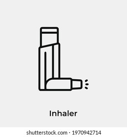 inhaler icon vector. Linear style sign for mobile concept and web design. inhaler symbol illustration. Pixel vector graphics - Vector.