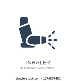 inhaler icon vector on white background, inhaler trendy filled icons from Healthcare and medical collection, inhaler vector illustration