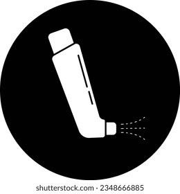 vector de icono del inhalador. signo del inhalador en el fondo negro. icono del inhalador para web y aplicación