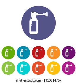 Inhaler icons color set vector for any web design on white background