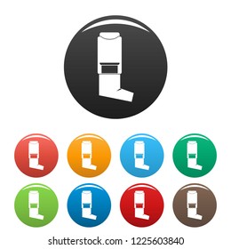 Inhaler icons set 9 color vector isolated on white for any design