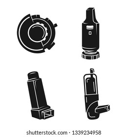 Inhaler icons set. Simple set of inhaler vector icons for web design on white background