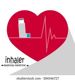 inhaler illustration over color background