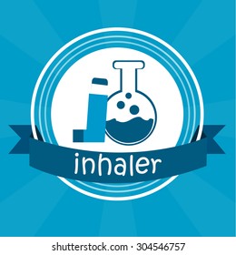 inhaler illustration over color background