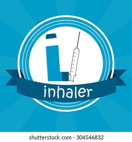 inhaler illustration over color background