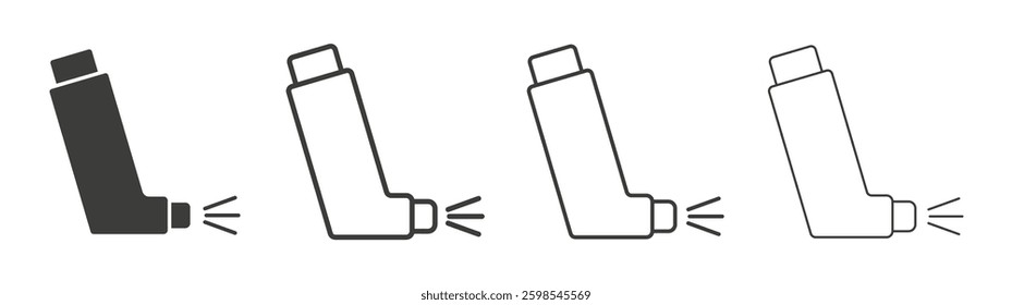 Inhaler line icon vector illustration set.
