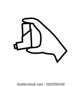 Icono de línea de inhalador, logotipo vectorial aislado en fondo blanco