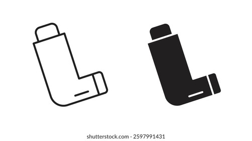 Inhaler line icon vector set.