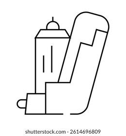 inhaler medical tool line icon vector. inhaler medical tool sign. isolated contour symbol black illustration