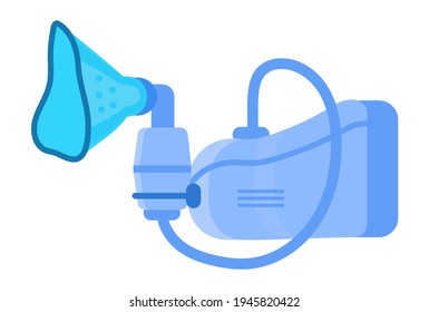 Inhaler, Nebulizer Icon Vector.  Equipment For Bronchitis Treatment. 