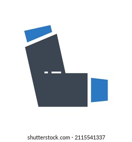 Inhaler related vector glyph icon. Inhaler sign. Isolated on white background. Vector illustration