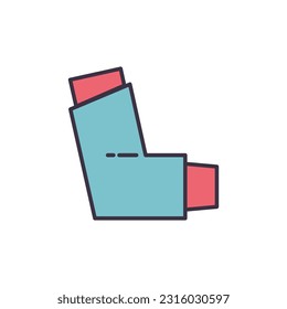Icono de línea vectorial relacionada con el inhalador. Aislado sobre fondo blanco. Ilustración vectorial. Trazo editable
