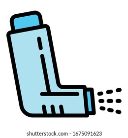 Inhaler spray icon. Outline inhaler spray vector icon for web design isolated on white background