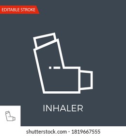 Inhaler Thin Line Vector Icon. Flat Icon Isolated on the Black Background. Editable Stroke EPS file. Vector illustration.