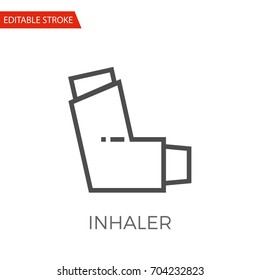 Inhaler Thin Line Vector Icon. Flat Icon Isolated on the White Background. Editable Stroke EPS file. Vector illustration.