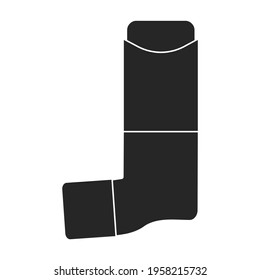 Inhaler vector black icon. Vector illustration inhaler spray on white background. Isolated black illustration icon of asthma spray.