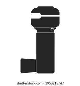 Inhaler vector black icon. Vector illustration inhaler spray on white background. Isolated black illustration icon of asthma spray.