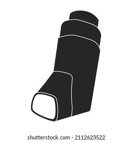Inhalator, Vektorsymbol.Schwarz, Vektorsymbol einzeln auf weißem Hintergrund, Inhalator.