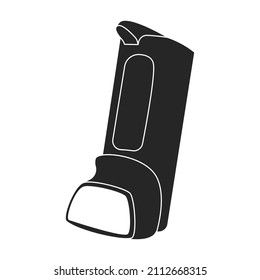 Inhalator, Vektorsymbol.Schwarz, Vektorsymbol einzeln auf weißem Hintergrund, Inhalator.