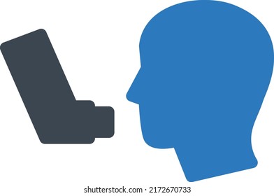 Inhaler Vector illustration on a transparent background.Premium quality symbols.Glyphs vector icon for concept and graphic design.