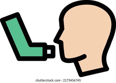 Inhaler Vector illustration on a transparent background.Premium quality symmbols.Stroke vector icon for concept and graphic design.