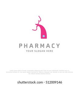 Inhaler vector logo for Pharmacy on a white background