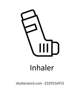 Ilustración de diseño de iconos del contorno del vector del inhalador. Símbolo médico y de salud sobre fondo blanco archivo EPS 10