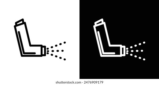 Inhalervector icon set on white background.