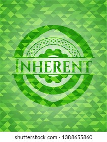 Inherent green mosaic emblem. Vector Illustration. Detailed.