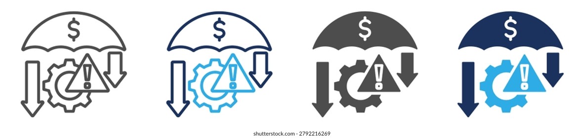 inherent risk icon set multiple concept