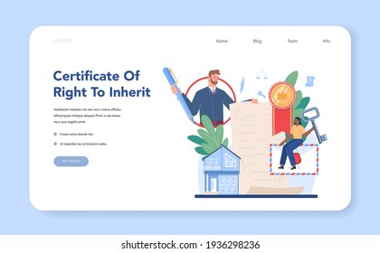 Inherit certification web banner or landing page. Notary signing and legalizing