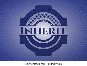 Inherit  emblem with denim high quality background. Vector Illustration. Detailed. 