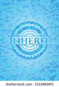 Inherit  sky blue emblem with triangle mosaic background